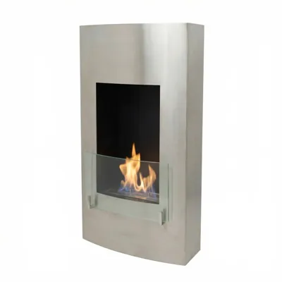 Hoge bio-ethanol haard in staal | ScandiFlames | Hangende bio-ethanol haard | Roestvast staal