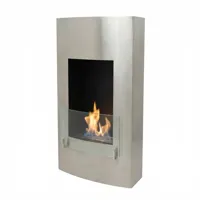 Hoge bio-ethanol haard in staal | ScandiFlames | Hangende bio-ethanol haard | Roestvast staal
