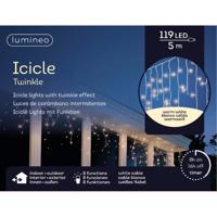 2x stuks ijspegelverlichting - 119 led lampjes - warm wit - 500 cm- buiten - 8 functies -lichtsnoer