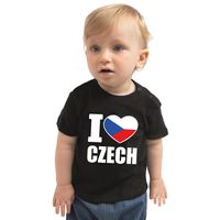 I love Czech t-shirt Tsjechie zwart voor babys - thumbnail