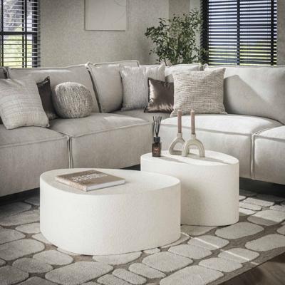 LifestyleFurn Organische Salontafel 'Candiss' Marmer Composiet, Set van 2 stuks