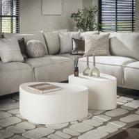 LifestyleFurn Organische Salontafel 'Candiss' Marmer Composiet, Set van 2 stuks