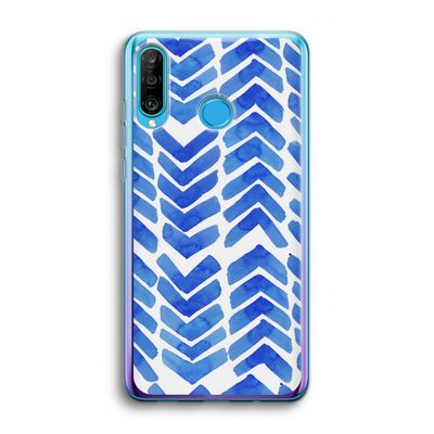 Blauwe pijlen: Huawei P30 Lite Transparant Hoesje