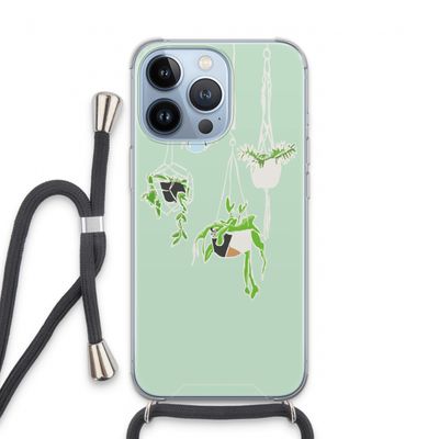 Hang In There: iPhone 13 Pro Transparant Hoesje met koord