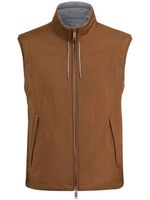 Zegna gilet zippé à design réversible - Marron - thumbnail