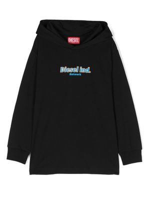 Diesel Kids hoodie à logo imprimé - Noir