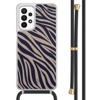 Samsung Galaxy A23 hoesje met koord - Chevron navy