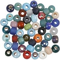 Creativ Company Glaskralen, d 9 mm, gatgrootte 2,5-3 mm, ca. 680 stuk, diverse kleuren, 500 gr/ 1 doos