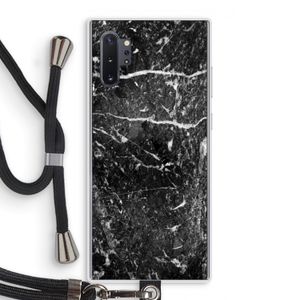 Zwart marmer: Samsung Galaxy Note 10 Plus Transparant Hoesje met koord