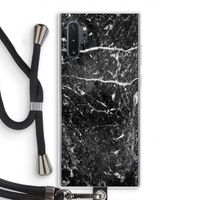 Zwart marmer: Samsung Galaxy Note 10 Plus Transparant Hoesje met koord