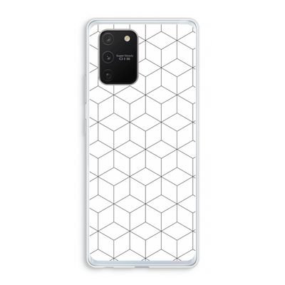 Zwart-witte kubussen: Samsung Galaxy S10 Lite Transparant Hoesje