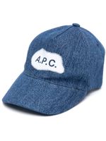 A.P.C. casquette en jean à logo imprimé - Bleu - thumbnail