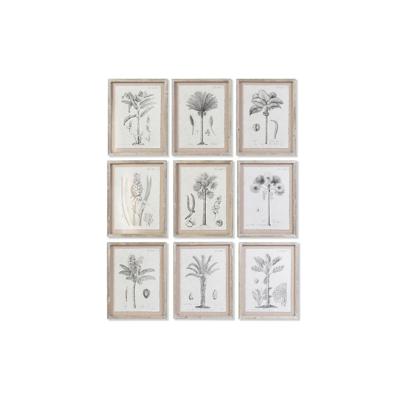Schilderij DKD Home Decor Palmen Koloniaal (35 x 1,8 x 45 cm) (9 Stuks)