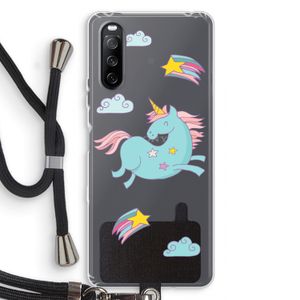 Vliegende eenhoorn: Sony Sony Xperia 10 III Transparant Hoesje met koord