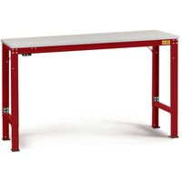 Manuflex LU7003.3003 ESD ESD-werktafel universele speciale reden tafel met rubber schijf, bxdxh = 1000 x 600 x 722-1022 mm Robijn-rood