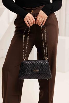 Guess Isemay Convertible Crossbody Flap Tas Dames Zwart - Kleur: Zwart | Soccerfanshop