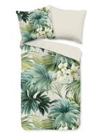 Pure Dekbedovertrek "bladeren en bloemen" - Groen - (135x200 cm) - Microfiber