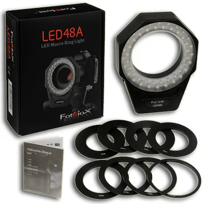 Fotodiox Pro LED-48a Ring light for Portrait and Macro Photography, fits Lens Filter Thread