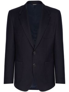 Dolce & Gabbana blazer boutonné à poche plaquée - Bleu