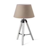 Home sweet home tafellamp Dia wit & lampenkap Largo - taupe