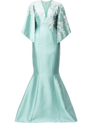 Saiid Kobeisy robe longue à fleurs brodées - Vert