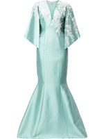 Saiid Kobeisy robe longue à fleurs brodées - Vert