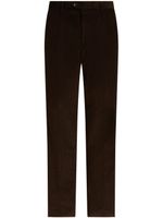 ETRO pantalon en velours côtelé à fleurs - Marron