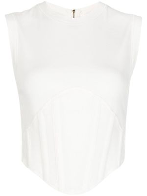 Dion Lee débardeur nervuré à design corset - Blanc