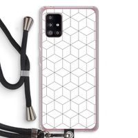 Zwart-witte kubussen: Samsung Galaxy A51 5G Transparant Hoesje met koord