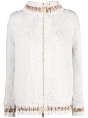 Herno cardigan en laine à fermeture zippée - Gris