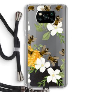 No flowers without bees: Xiaomi Poco X3 NFC Transparant Hoesje met koord