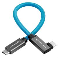 Kondor Blue USB C naar USB C High Speed kabel voor Samsung T5 T7 SSD - haaks