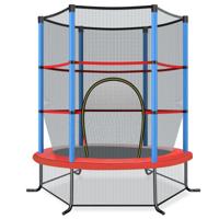 Trampoline voor Kinderen Kleuter Trampoline met Veilige Bescherming Net en Spring Pad Binnen en Buiten Recreatieve Trampoline-Blauw