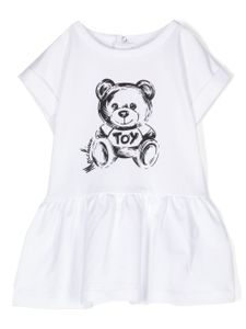 Moschino Kids robe Teddy Bear en coton - Blanc