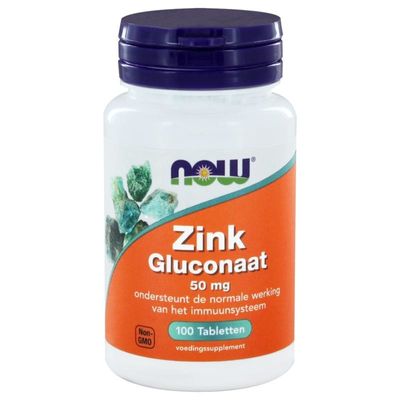 NOW Zink gluconaat 50 mg (100 tab)