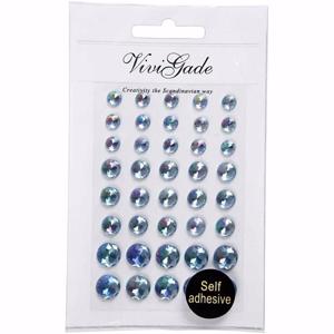 Hobby/knutsel kristal plaksteentjes - 40x stuks - blauw - strass steentjes - Plak juwelen