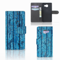 Samsung Galaxy A5 2016 Book Style Case Wood Blue - thumbnail