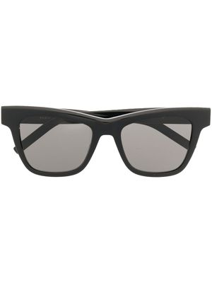 Saint Laurent Eyewear lunettes de soleil carrées à plaque logo - Noir