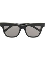 Saint Laurent Eyewear lunettes de soleil carrées à plaque logo - Noir