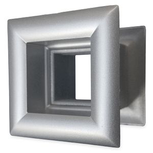 Vierkant Deurrooster 29 X 29mm - Kunststof Metallic Grijs