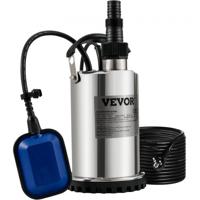 VEVOR Vuilwaterpomp 550W Dompelpomp 230V Tuinpomp debiet 9500L/u Vuilwater pompen IPX8 uitlaat kan worden afgesneden om water uit zwembaden