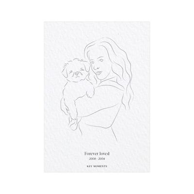 Gepersonaliseerde poster met lijntekening