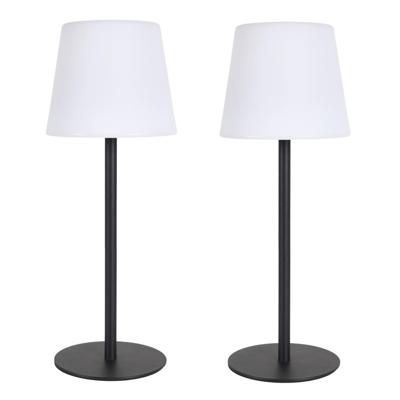 LED tafellamp - 2x - Zwart - Kunststof - 40 cm - Oplaadbaar via USB-C