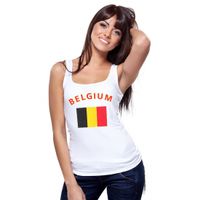 Mouwloos shirt met vlag België print voor dames