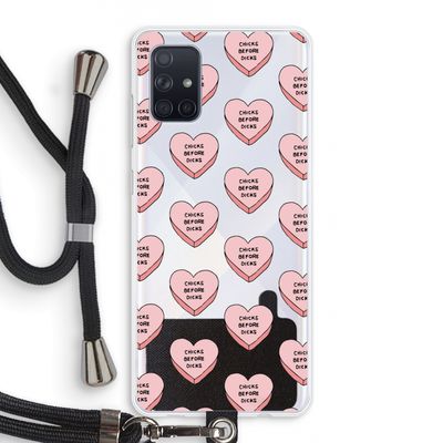 Chicks before dicks: Samsung Galaxy A71 Transparant Hoesje met koord