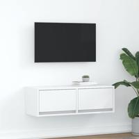 TV-meubel 80x31x25,5 cm bewerkt hout wit