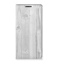 Motorola Edge 20 Pro Book Wallet Case White Wood