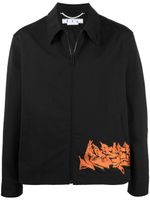 Off-White veste zippée à motif brodé - Noir