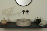 Terrazzo Waschschale, braun, rund 39×12 cm | TRZ-501bt