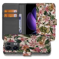 OPPO Reno 13 Pro | Book Case | 'Bloemen' - Stijlvol Hoesje met Bloemenprint & Pasjeshouder